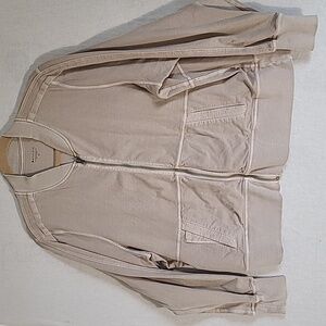 Athleta Farallon Mocha Latte Tan Bomber Jacket Size 1X